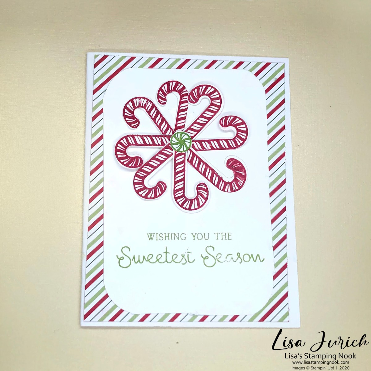 Stampin’ Up! Sweetest Time Candy Cane Christmas Card